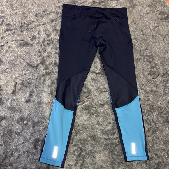 Under armour Teal black compression Cold gear leggings Sz L - Picture 4 of 11